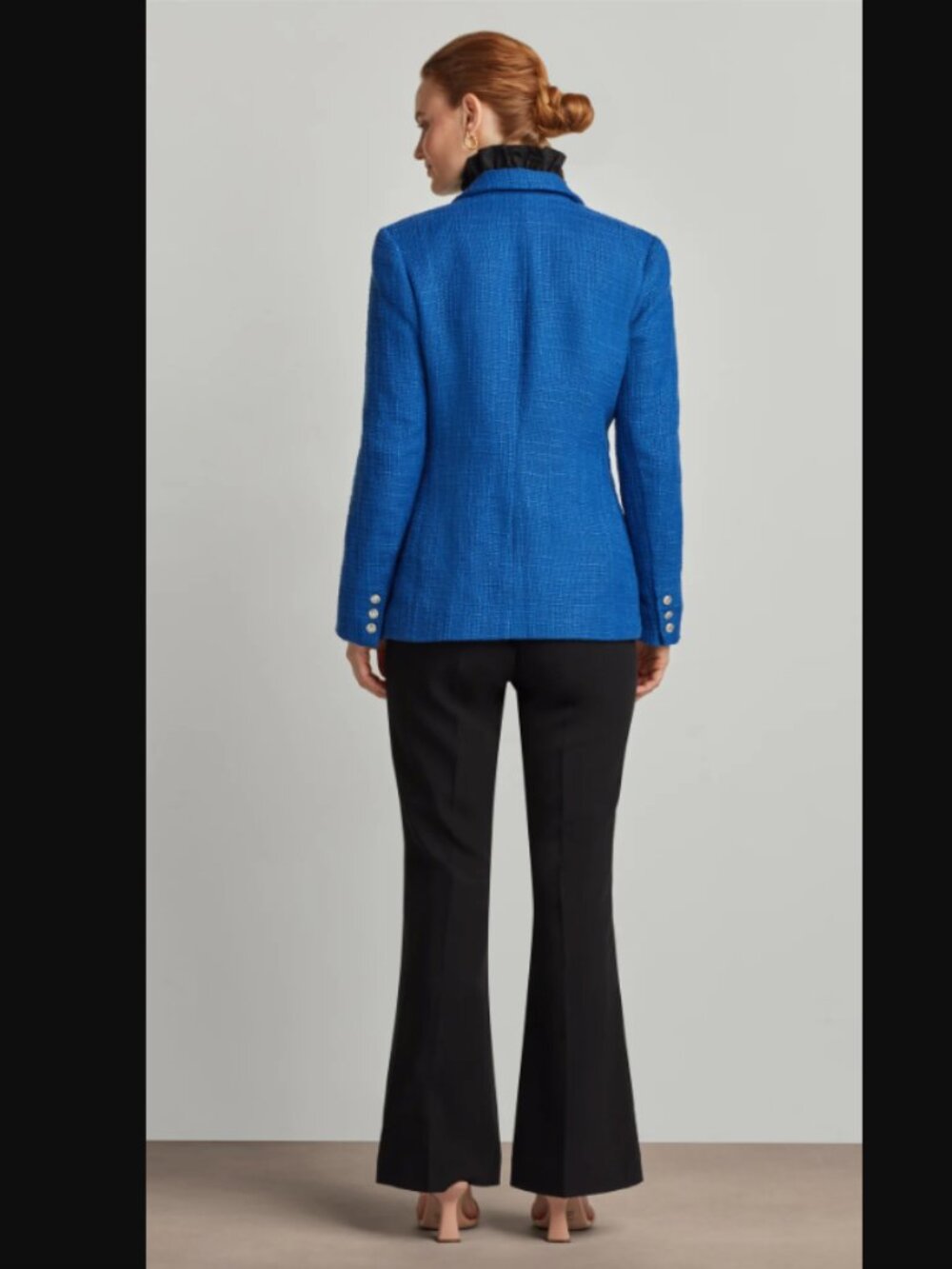 Ellen Tracy Boucle Blazer Size XL Cobalt Blue Double Breasted Womens Jacket NWT - Picture 5 of 14